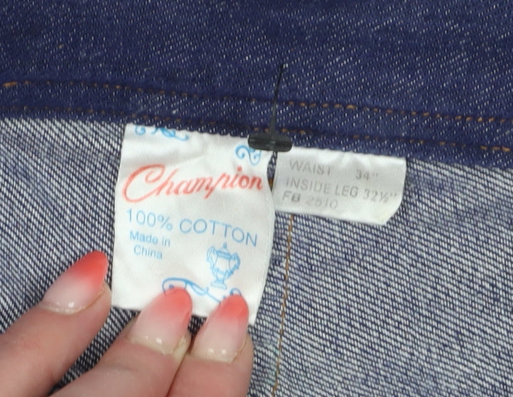 Champion Women's Blue Straight-Leg Jeans, Size 34