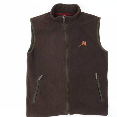 Rydale Men's Brown Mid-Length Waistcoat with Embroidery