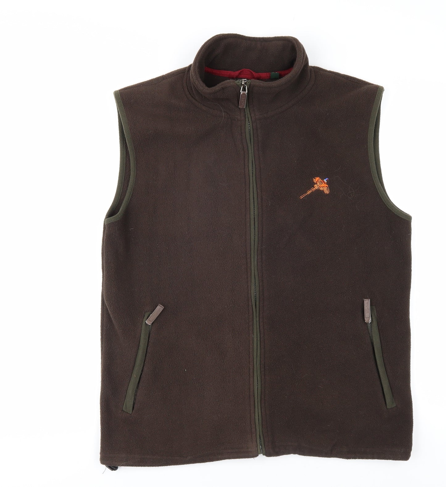 Rydale Men's Brown Mid-Length Waistcoat with Embroidery