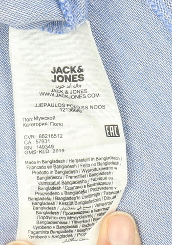 Jack & Jones Men's Blue XL Polo Shirt Short Sleeve