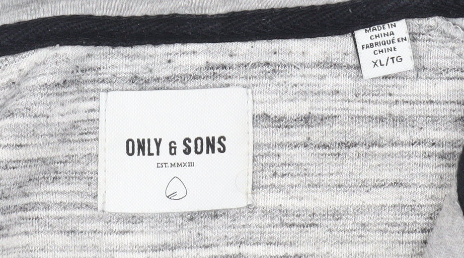 Only & Sons Men's Grey Full Zip Hoodie XL