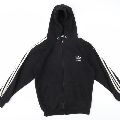 Adidas Men's Black XL Full Zip Hoodie with Logo
