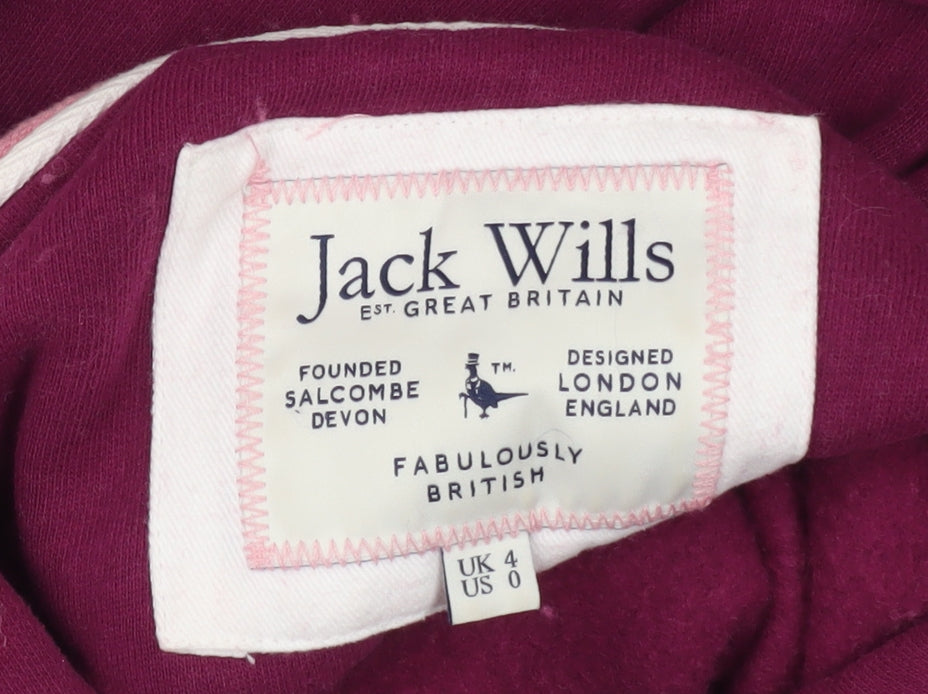 Jack Wills Women's Pink Colourblock Hoodie Size 4