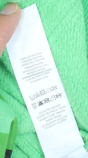 Primark Boys Green Printed Pullover Hoodie, Age 10-11