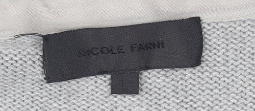 Nicole Farhi Men's Grey Full Zip High Neck Jumper L