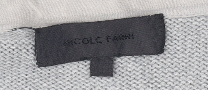 Nicole Farhi Men's Grey Full Zip High Neck Jumper L