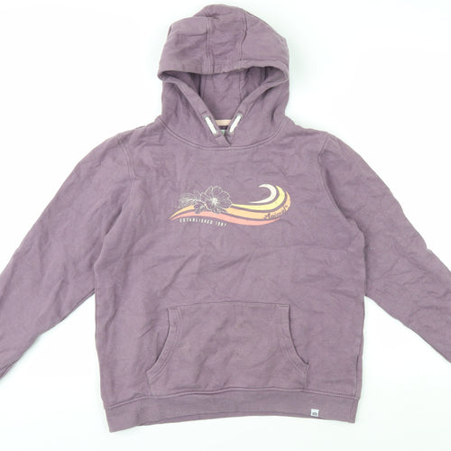 Animal Girls Purple Pullover Hoodie Size 13 Years Graphic Print