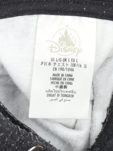 Disney Unisex Black L Pullover Hoodie Cartoon Graphic