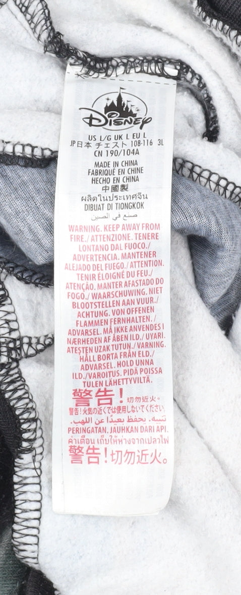 Disney Unisex Black L Pullover Hoodie Cartoon Graphic