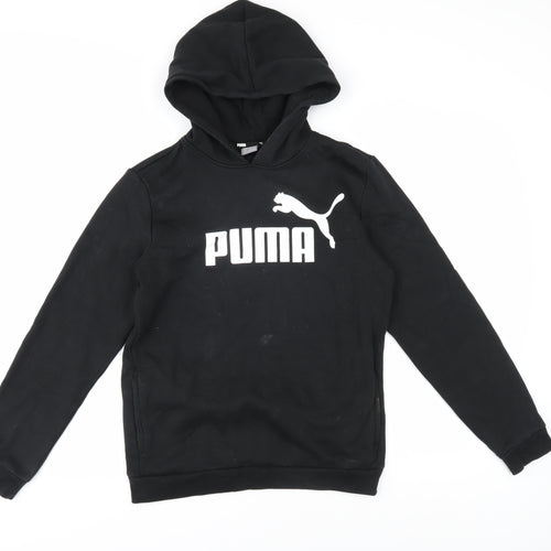 Puma Boys Black XL Hoodie with Logo - Casual Comfort