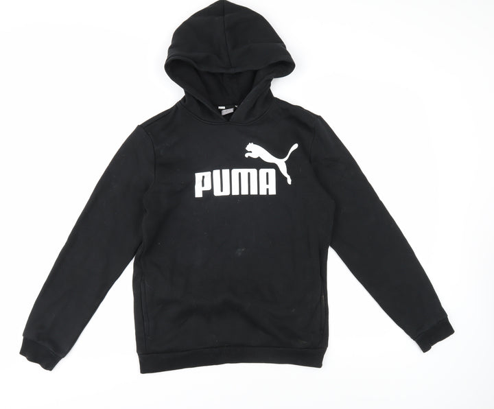 Puma Boys Black XL Hoodie with Logo - Casual Comfort