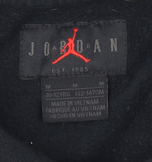Jordan Boys Black Pullover Hoodie M with Logo