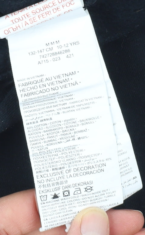 Jordan Boys Black Pullover Hoodie M with Logo