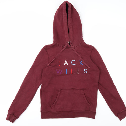 Jack Wills Women's Red Pullover Hoodie Size 6