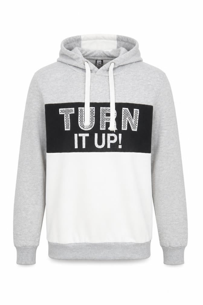 Front view of Jean Pascale Men's Grey Pullover Hoodie M