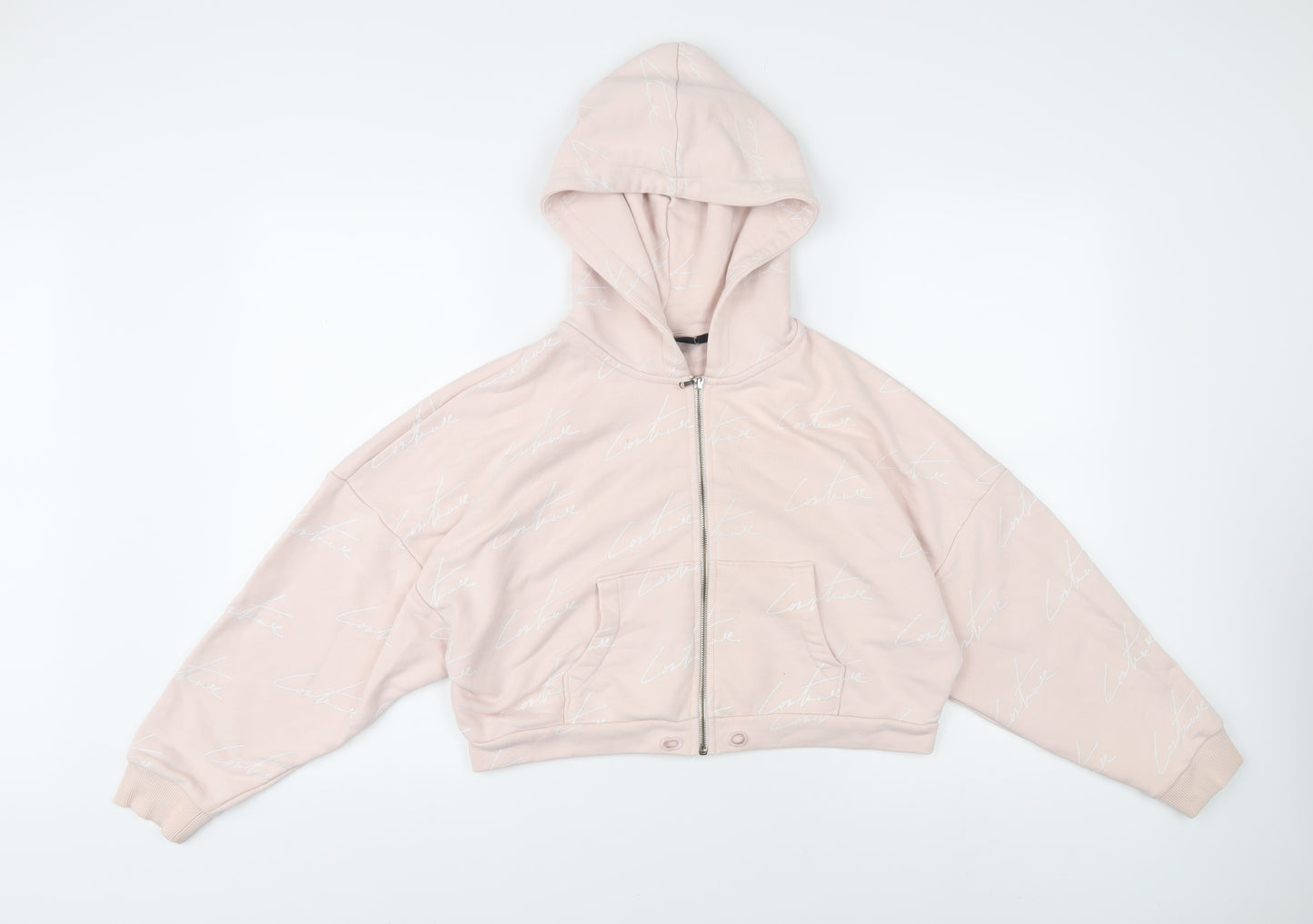 The Couture Club Women's Pink XS Full Zip Hoodie