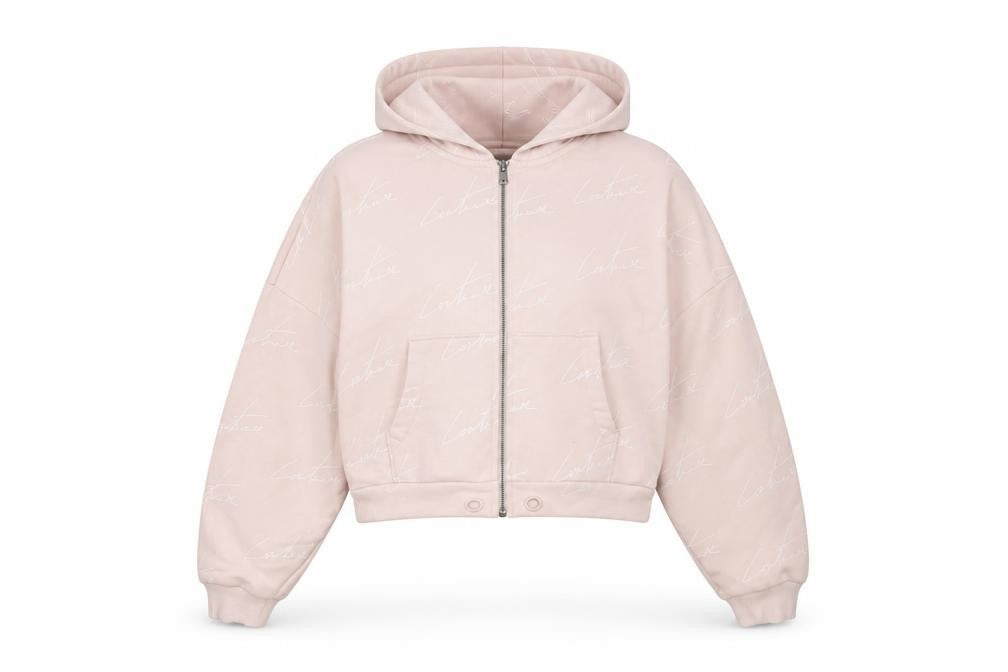The Couture Club Women's Pink XS Full Zip Hoodie