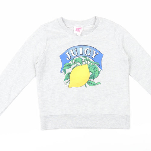 Juicy Couture Girls Grey Pullover Top, 7-8 Years, Graphic Logo