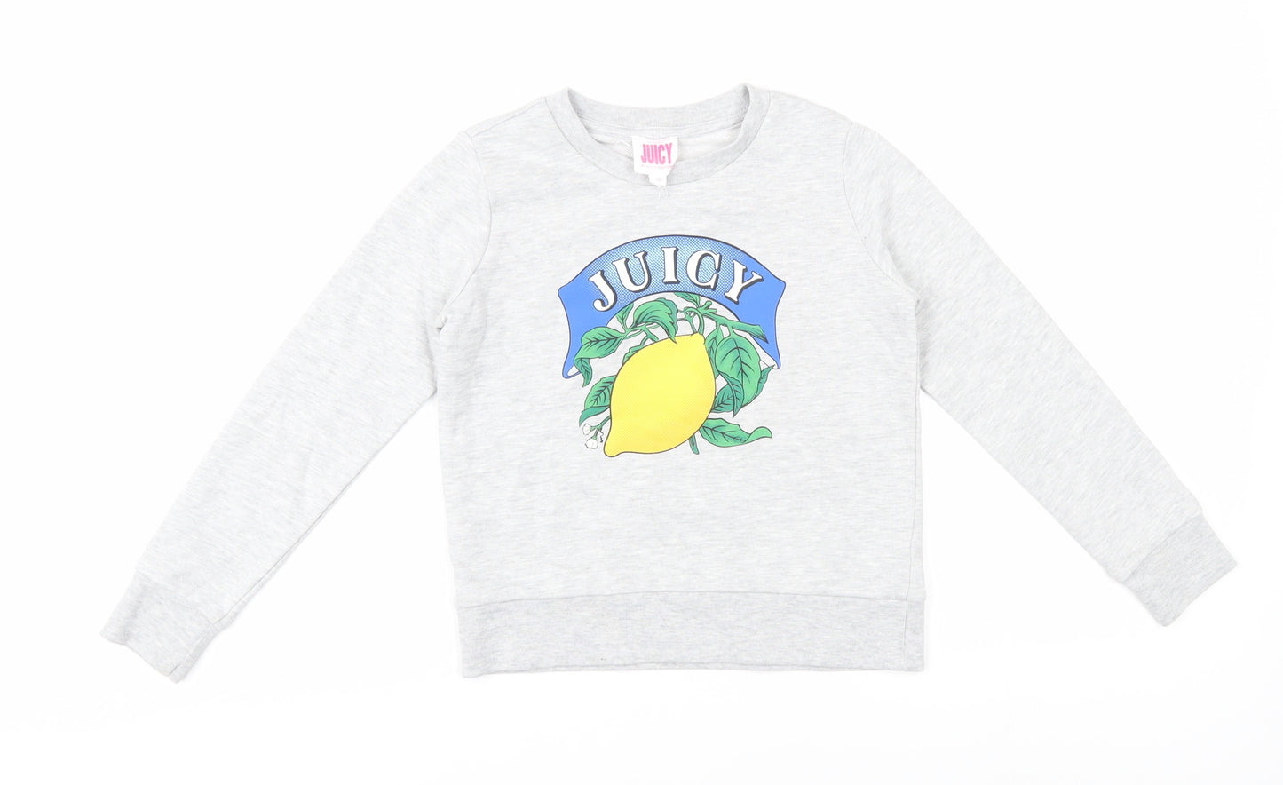 Juicy Couture Girls Grey Pullover Top, 7-8 Years, Graphic Logo