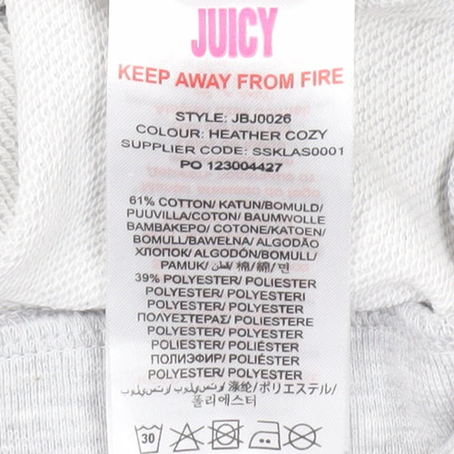 Juicy Couture Girls Grey Pullover Top, 7-8 Years, Graphic Logo