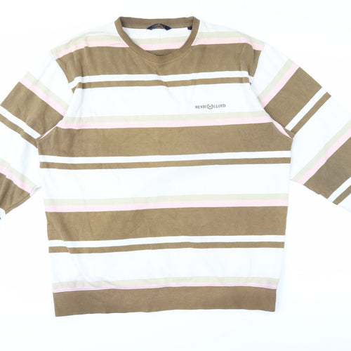 Henri Lloyd Men's Beige XL Striped Long Sleeve T-Shirt