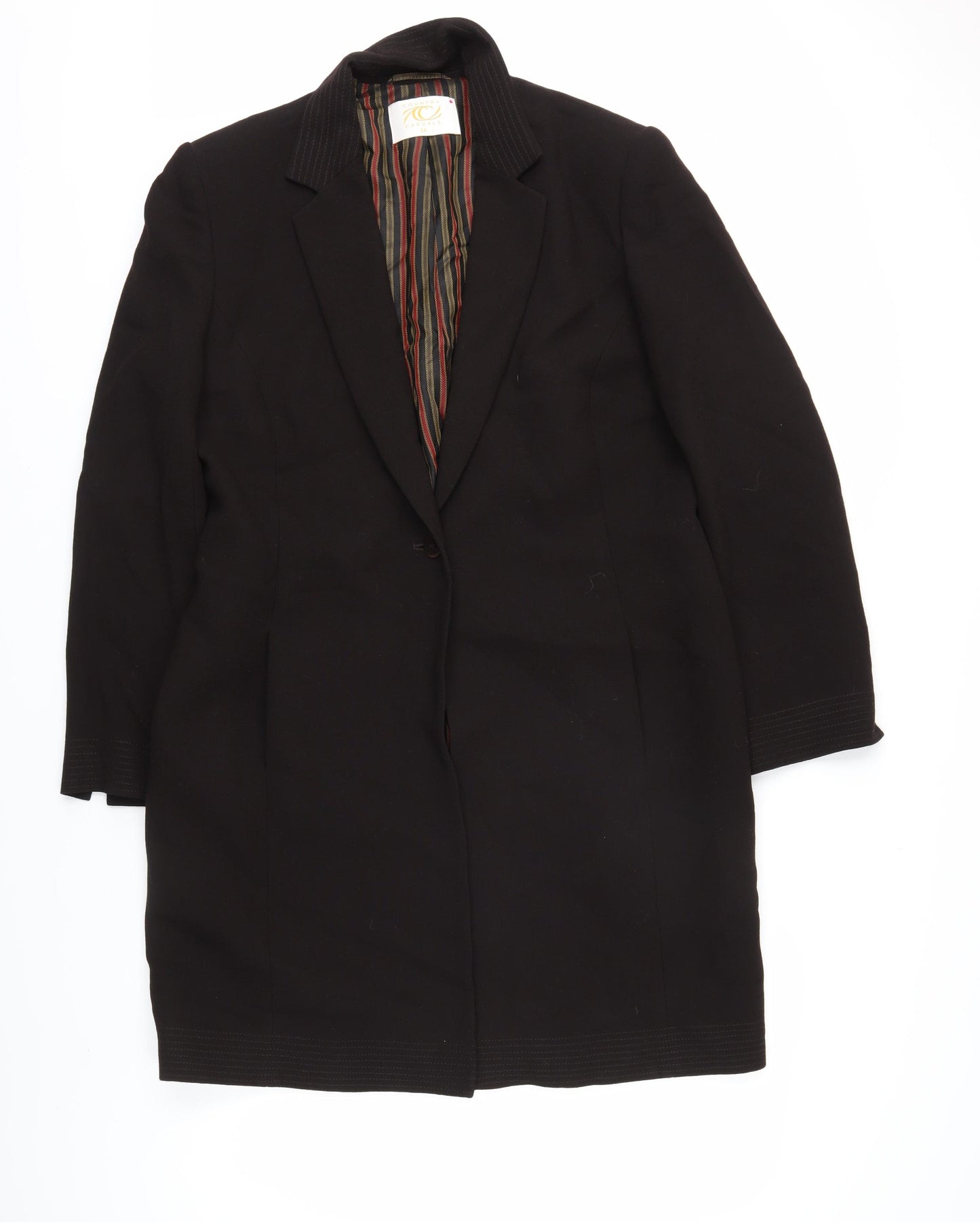 Country Casuals Women's Black Long Overcoat Size 16