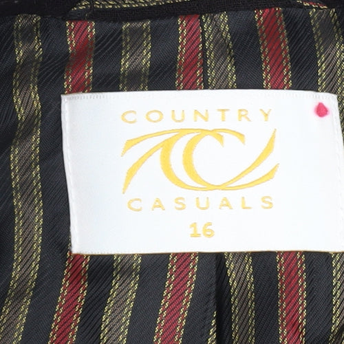 Country Casuals Women's Black Long Overcoat Size 16