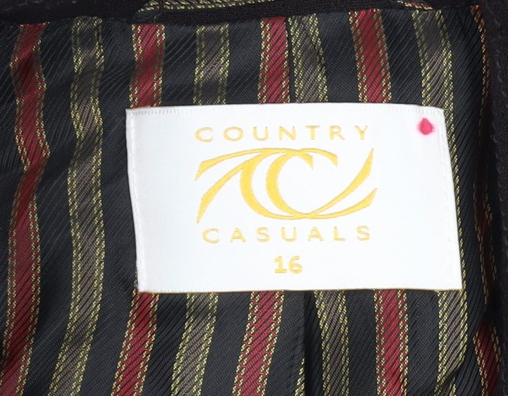 Country Casuals Women's Black Long Overcoat Size 16