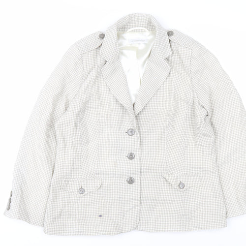 Windsmoor Women's Beige Check Linen Suit Jacket