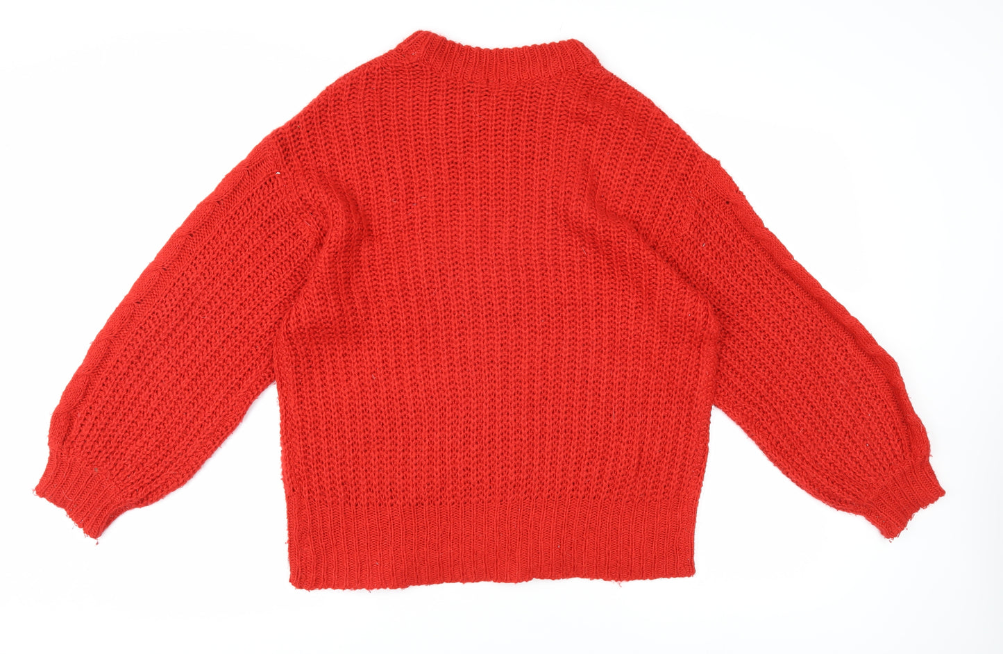 Brave Soul Women's Red Cable-Knit Jumper Size 8