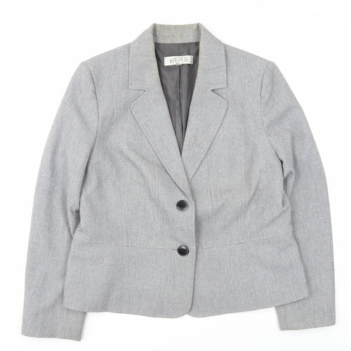 Kasper Women's Grey Blazer 14P Classic Fit