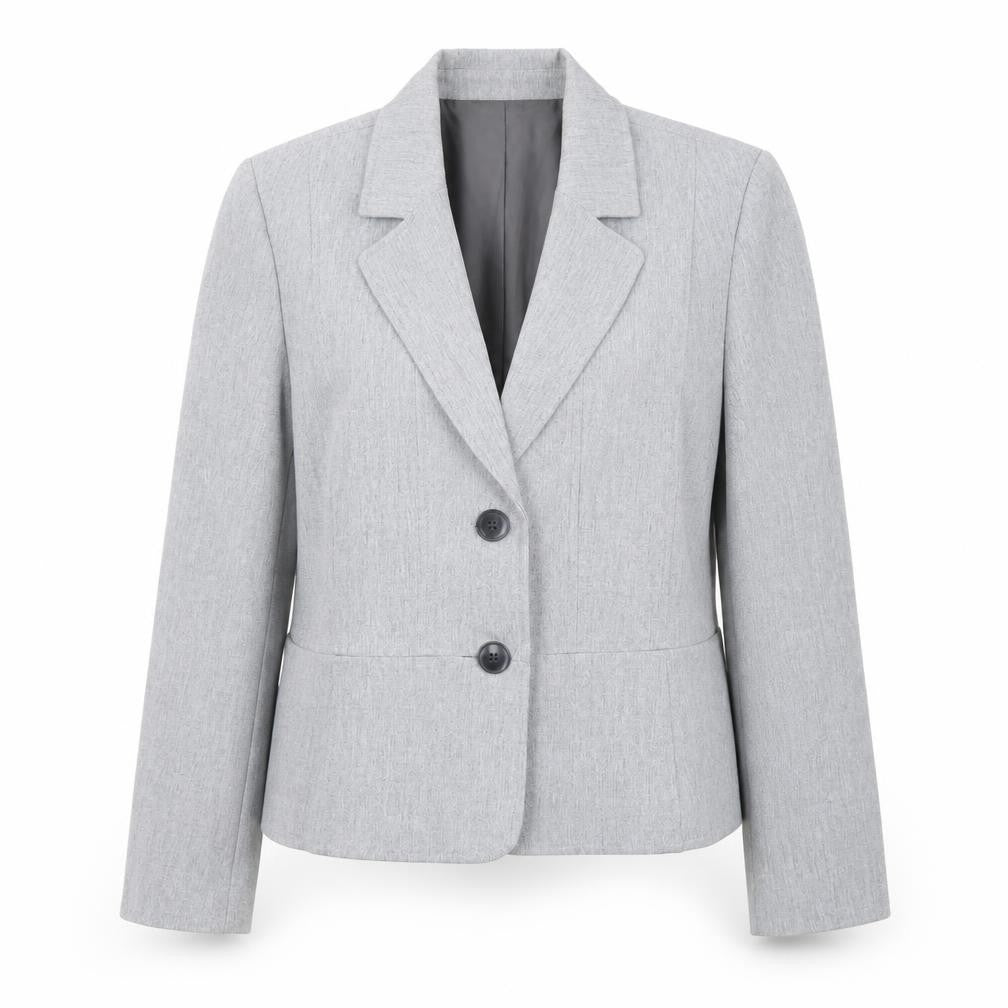 Front view of Kasper Women's Grey Blazer 14P Classic Fit