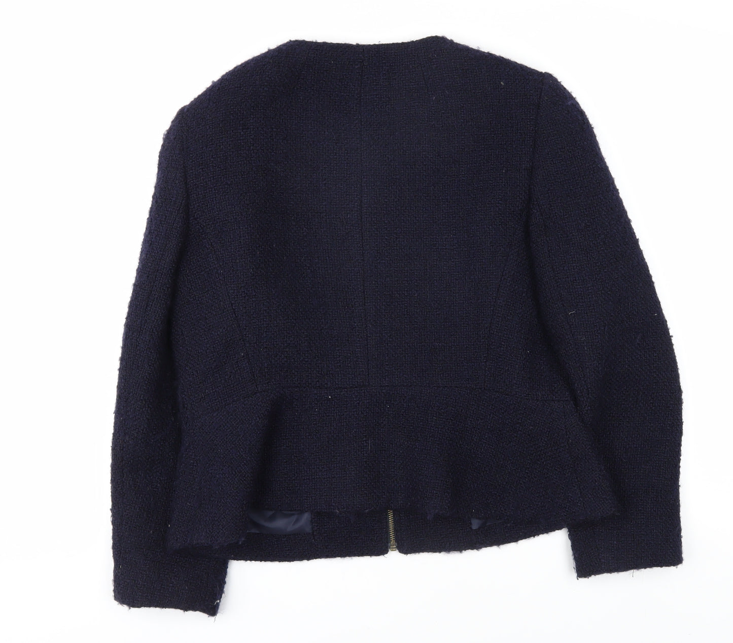 Hobbs Women's Black Tweed Jacket Zip Size 16