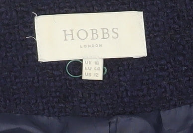 Hobbs Women's Black Tweed Jacket Zip Size 16