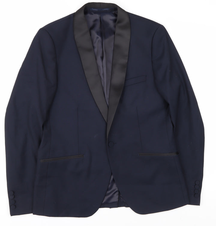 French Connection Men's Blue Tuxedo Blazer, 40R