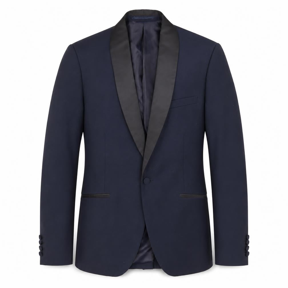 Front view of French Connection Men's Blue Tuxedo Blazer, 40R