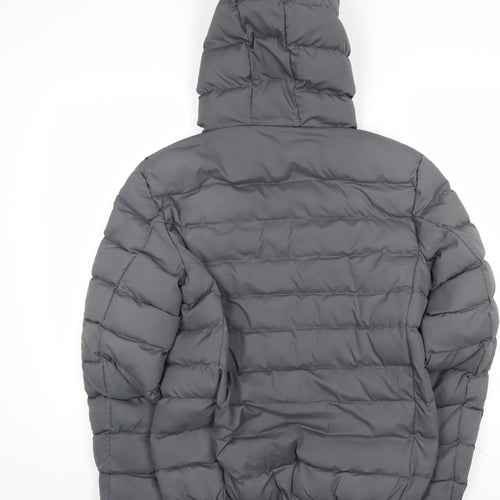 Criminal Damage Men's Grey Puffer Jacket M Hooded