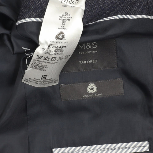 Marks and Spencer Men's Blue Blazer Size 40R