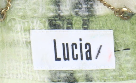 Lucia Women's Green Plaid Wool Coat - Size 10