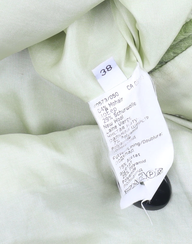 Lucia Women's Green Plaid Wool Coat - Size 10