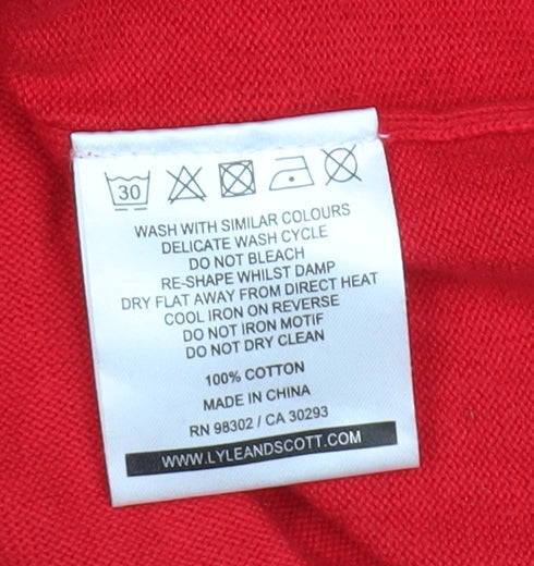 Lyle & Scott Men's Red XL Full Zip Jumper