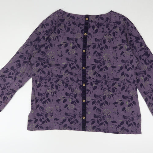 Mantaray Women's Purple Floral Top Size 16 Relaxed Fit
