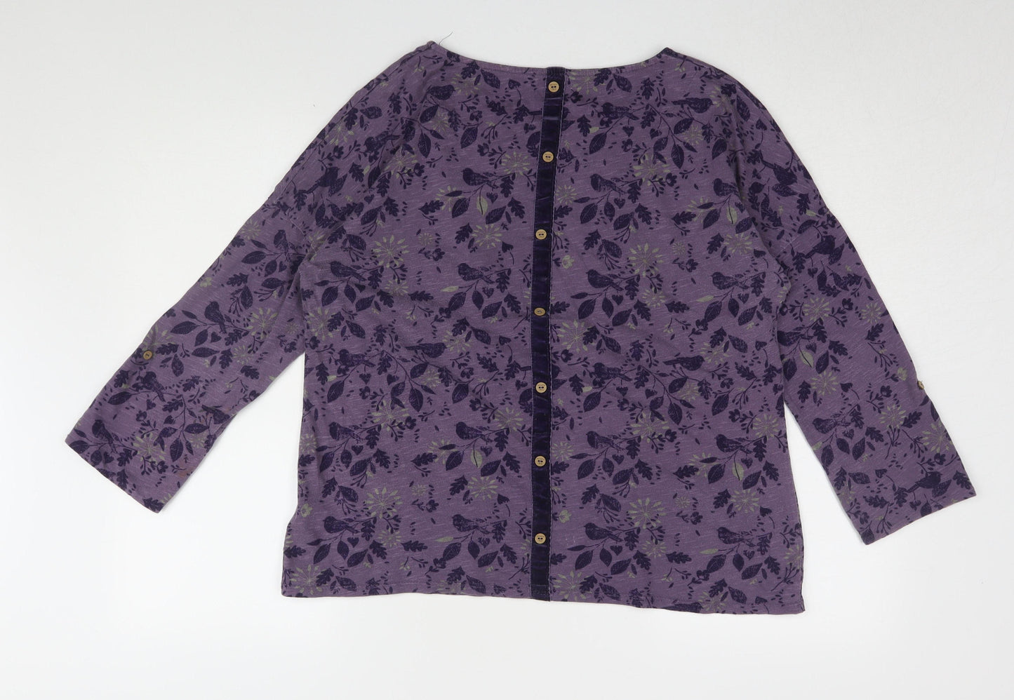 Mantaray Women's Purple Floral Top Size 16 Relaxed Fit