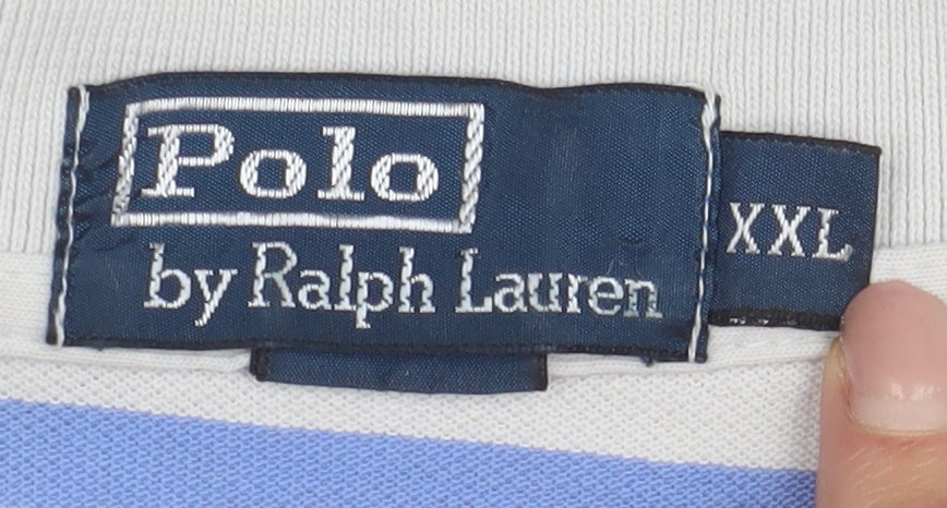 Ralph Lauren Men's Beige 2XL Striped Polo Shirt