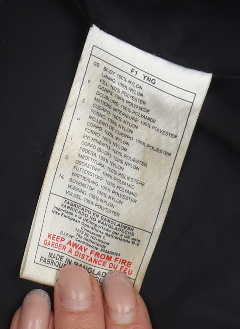 Nike Men's Black Hooded Parka Jacket Size L