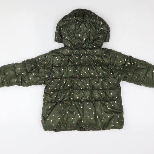 Canada House Girls Green Heart Puffer Jacket 24M