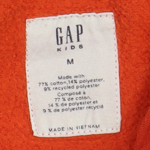 GAP Boys Orange Pullover Hoodie M with Logo, Sports Casual