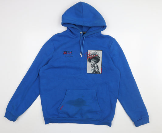 Supply & Demand Men's Blue Hoodie L Urban Style