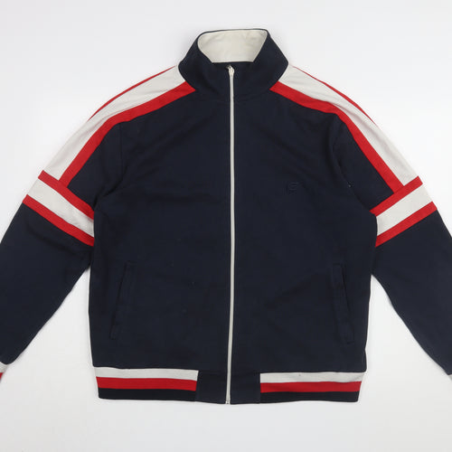 French Connection Men's Blue Zip Varsity Jacket XL