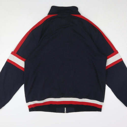 French Connection Men's Blue Zip Varsity Jacket XL
